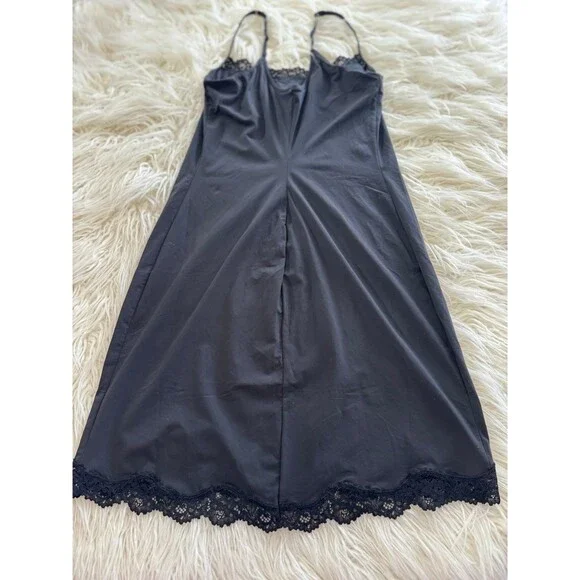 Skims Fits Everybody Lace Slip Dress Onyx Size Large - Picture 8 of 9